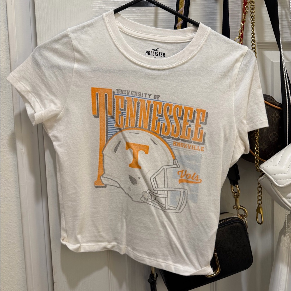 Hollister White T-Shirt with Orange Tennessee Design